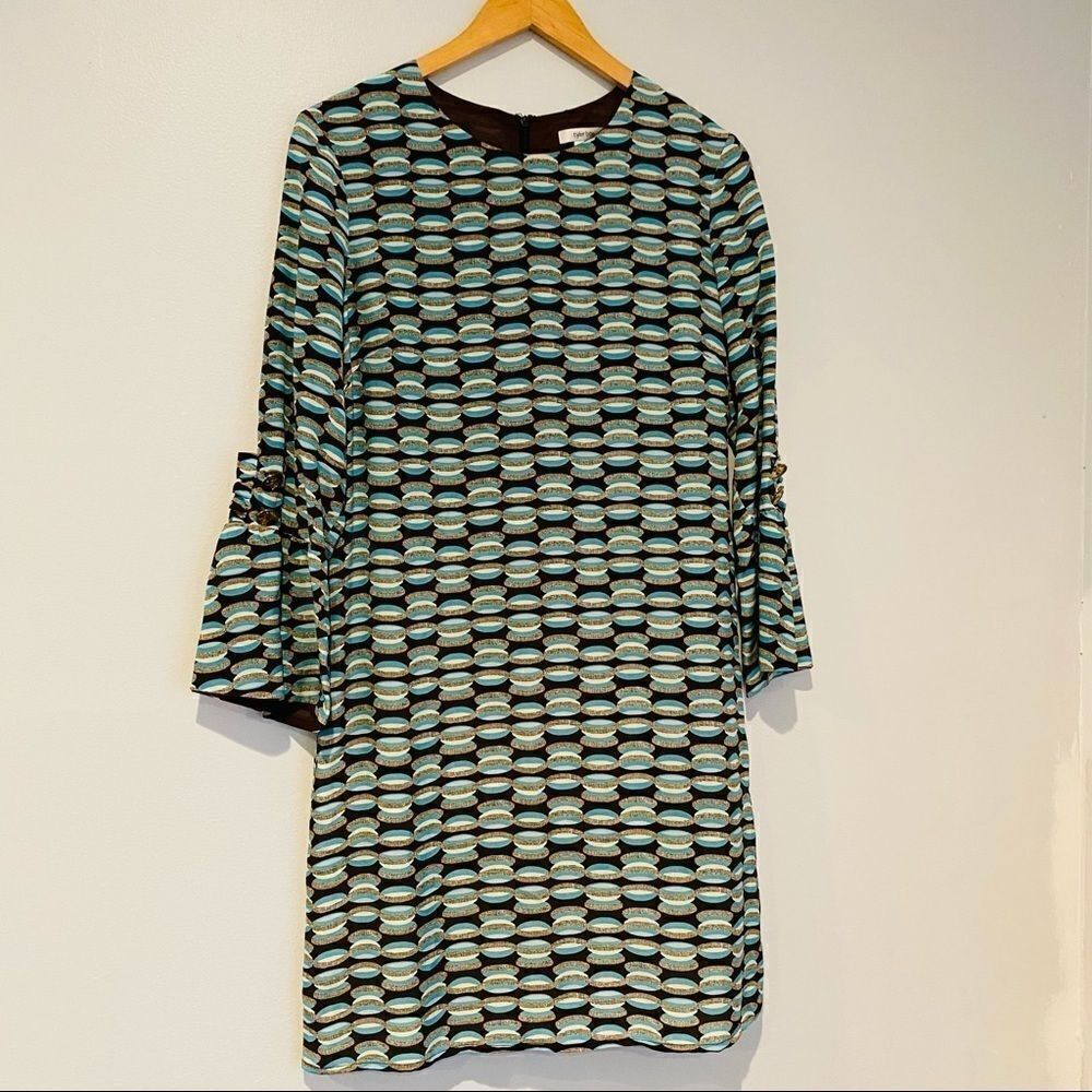 Tyler Boe Geometric Print Bell Sleeve Dress